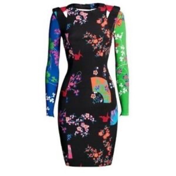 Versace Dresses & Skirts - Versace for H&M Japanese Floral Long Sleeve Bodycon Dress